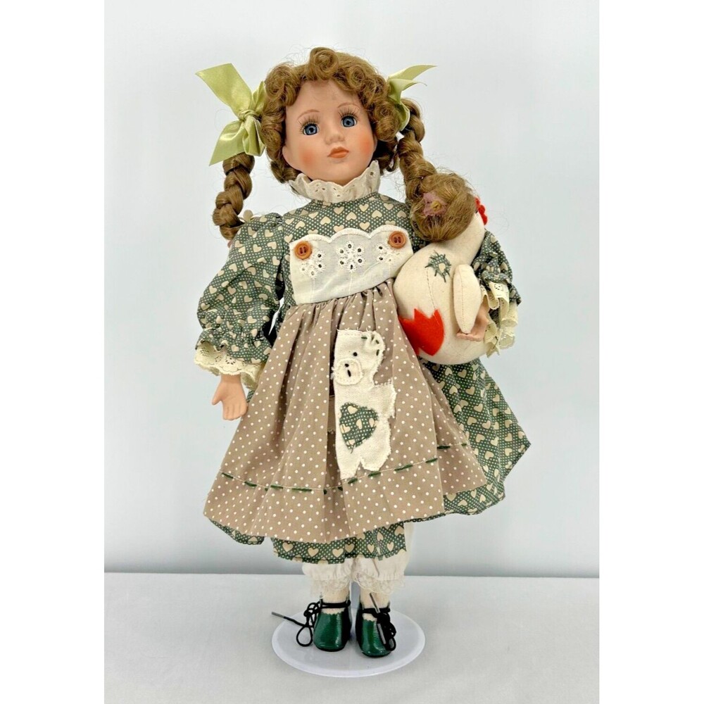 VINTAGE Anco 1995 "Mother Goose" 16” Collectible Porcelain Doll w Stand